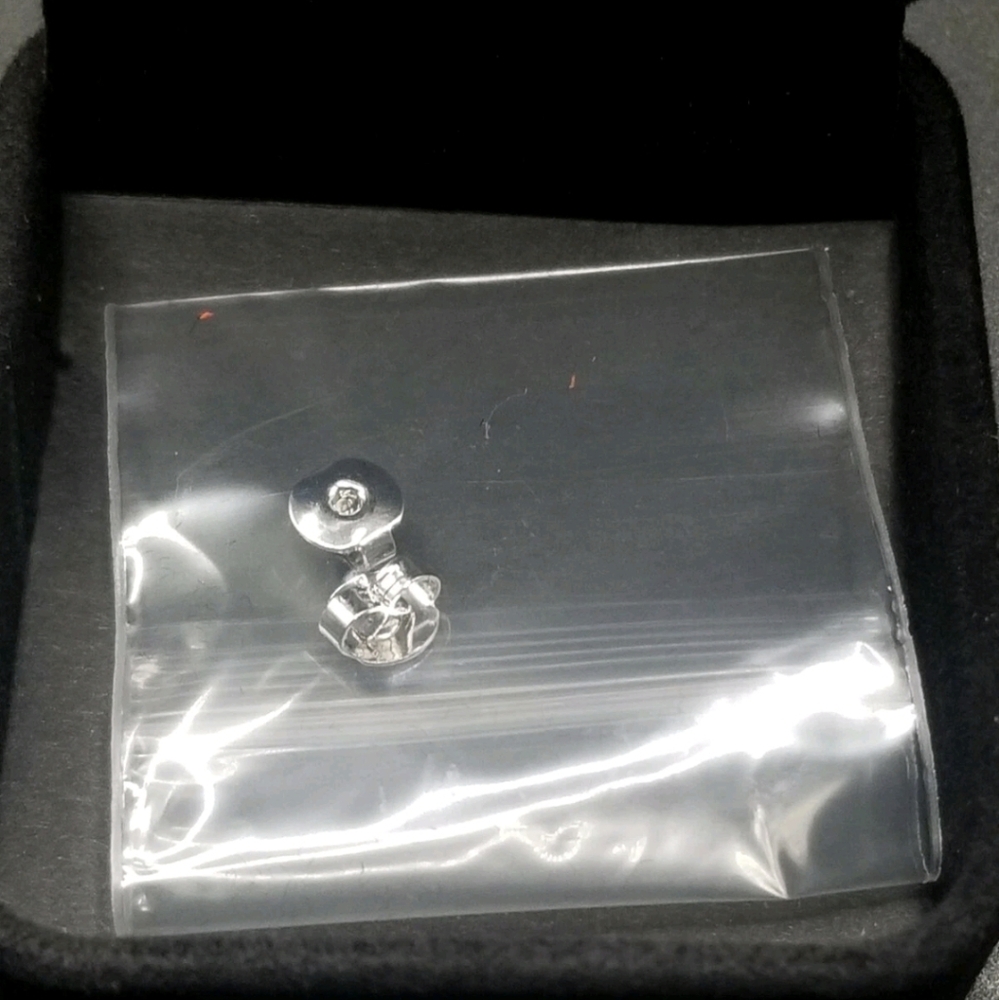 ORROUS & CO 18k White Gold Plated Cubic Zirconia Princess Ball Studs Reversible - Picture 8 of 8